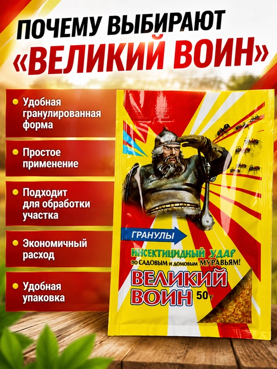 Гранулы от муравьев 50 г —  для дома, сада, огорода, гранулы, защита от садовых муравьев