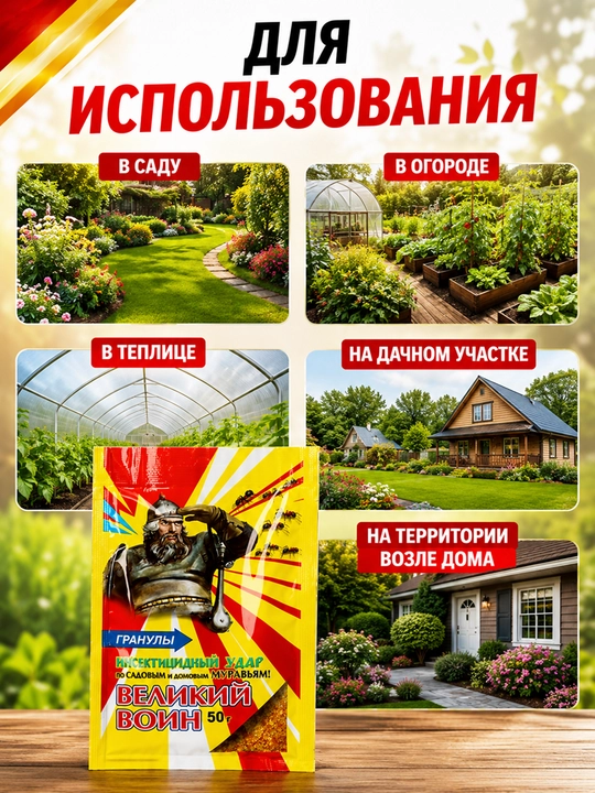 Гранулы от муравьев 50 г —  для дома, сада, огорода, гранулы, защита от садовых муравьев