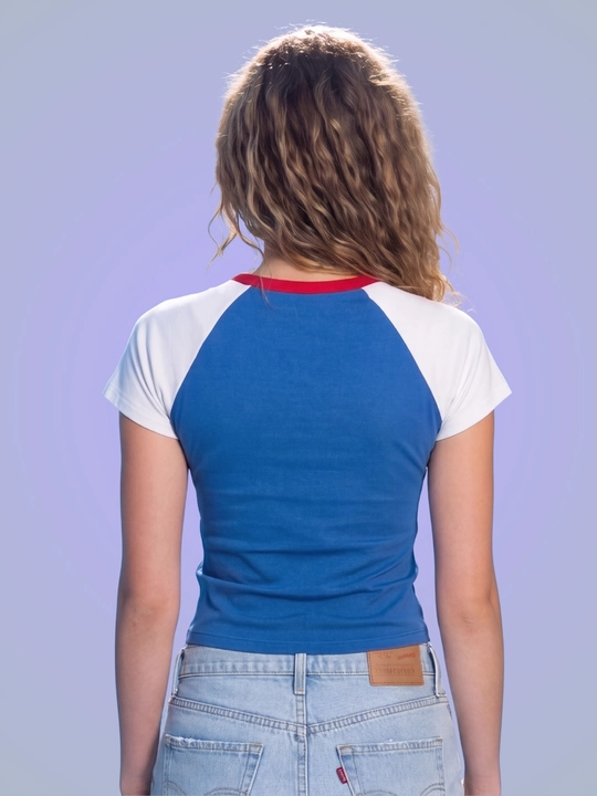 MIYO ayollar uchun futbol uslubidagi Y2K crop top, paxta va elastan