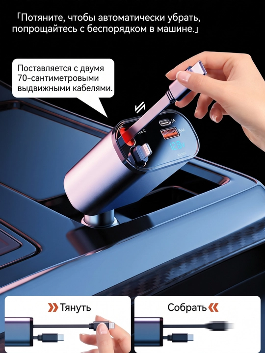 M4 Car Charger 5 tasi 1 da avtomobil zaryadlagichi