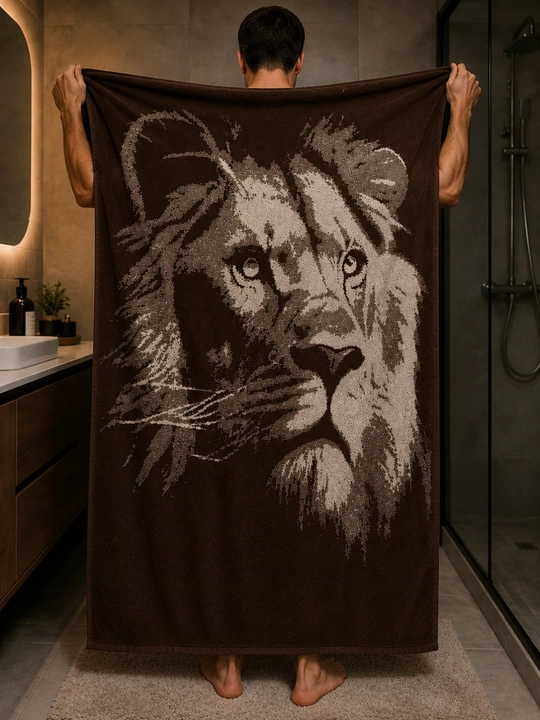 Leopard paxmoq sochig‘i, 100 x 150 sm, paxta tolali, katta, hammom uchun - 