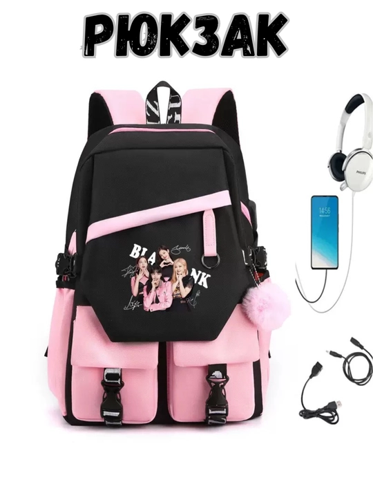 Ayollar uchun BLACKPINKK ryukzaki, zamonaviy maktab uchun ryukzak - 