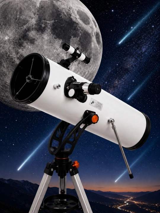 Astronomik teleskop F70076, obyektiv diametri 76 mm, 875x kattalashtirish, tripod bilan