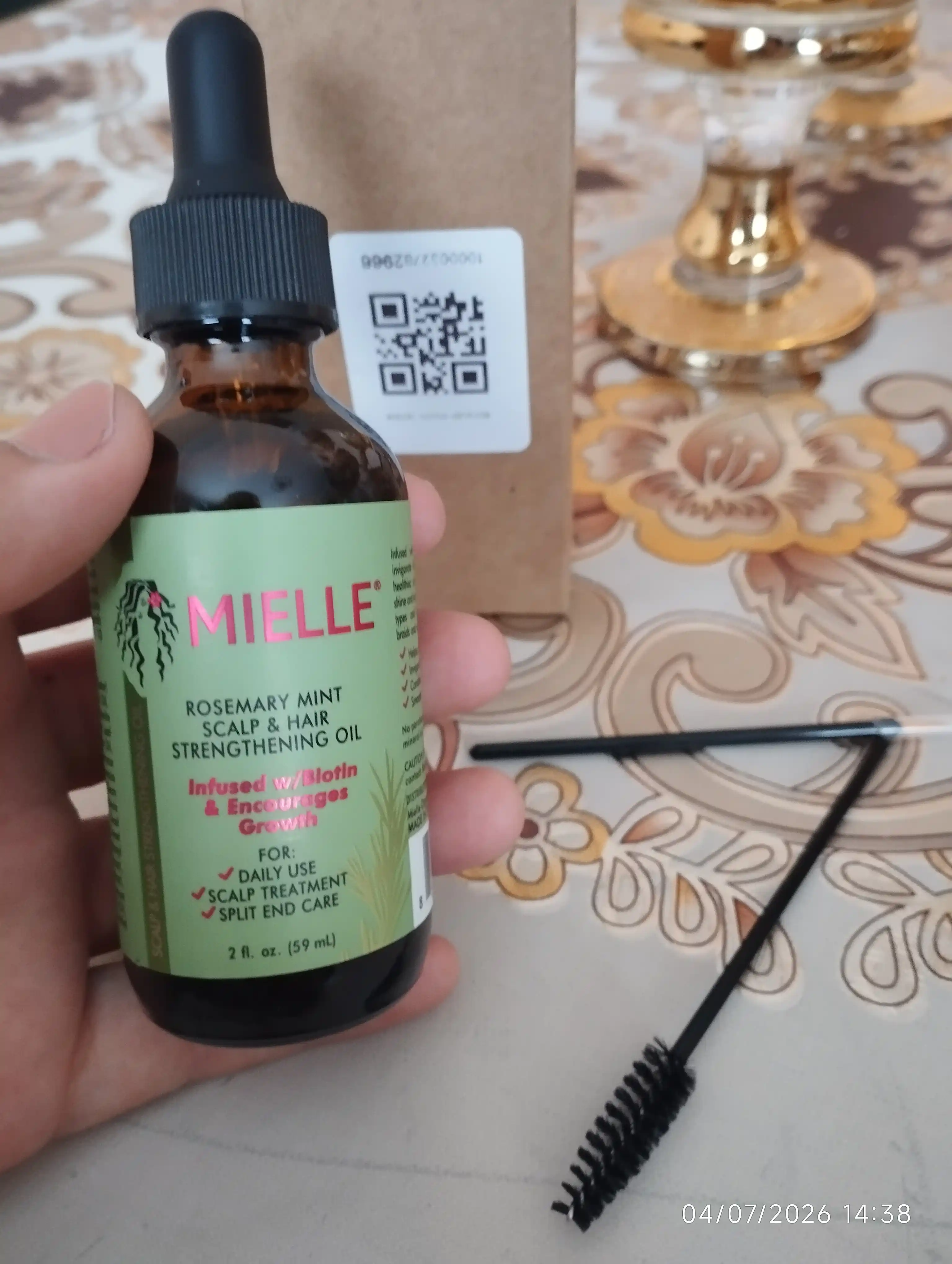 Mielle Sochni mustahkamlash uchun biotinli razmarin yog'i, yalpiz bilan, 59 ml
