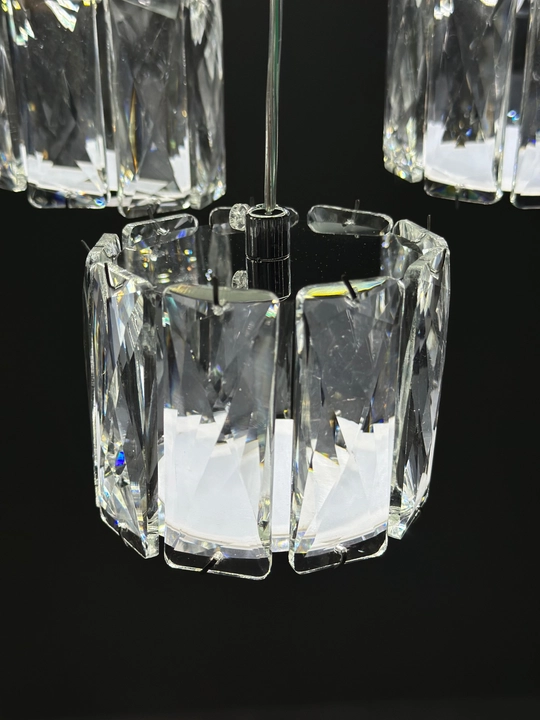 Osma LED lyustra 43 sm, billur bezakli, balandligi 60 sm gacha, 20 m² gacha