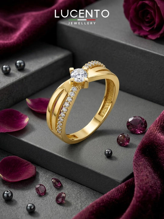Золотое кольцо Lucento Jewellery, золото 585 пробы - 