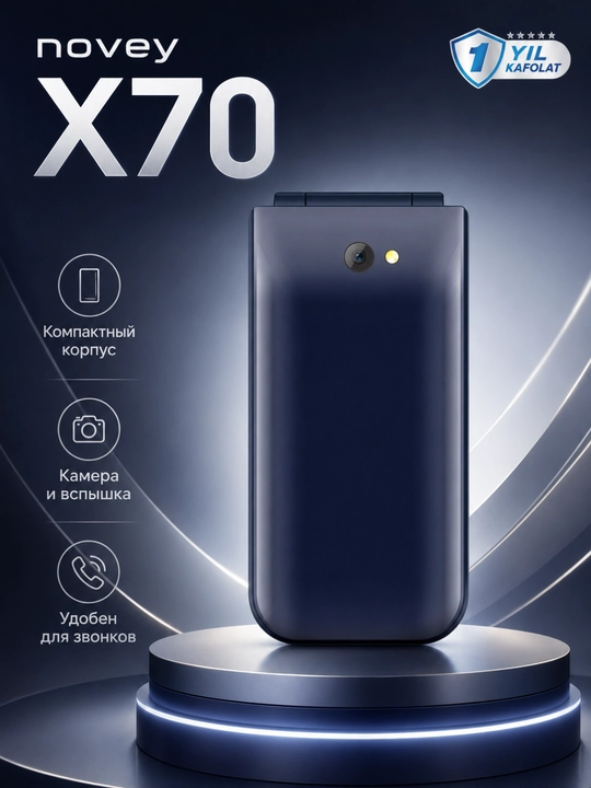 Novey X70 yig‘ma mobil telefoni, 2 SIM, GSM, kamerasiz