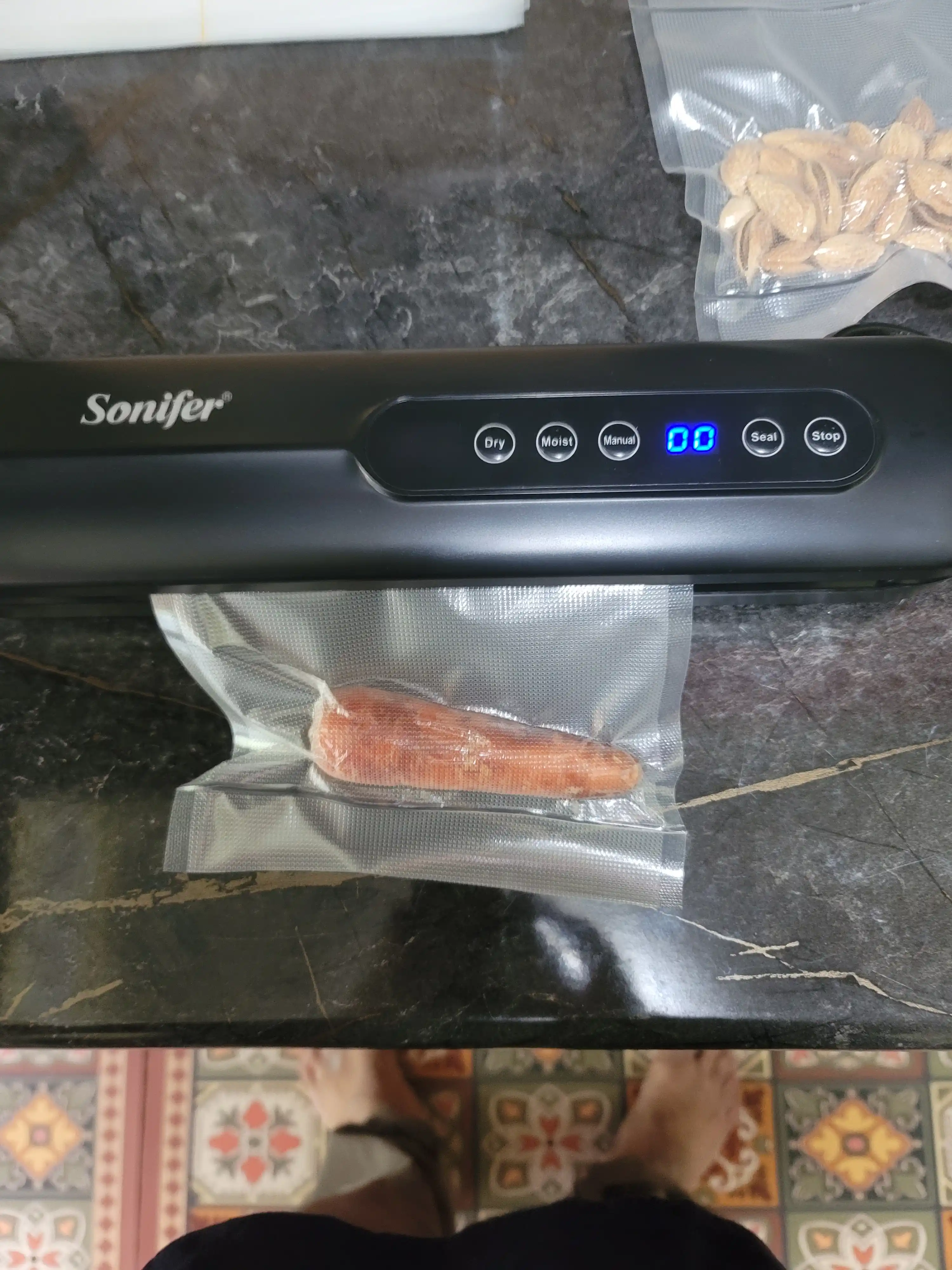 Вакуумный упаковщик, Sonifer SF-1511, 1512, в комплекте 10 рифлёных пакетиков
