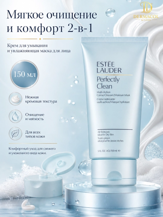Маска-крем для лица Estée Lauder Perfectly Clean Creme Cleanser Moisture Mask, 150 мл  - 
