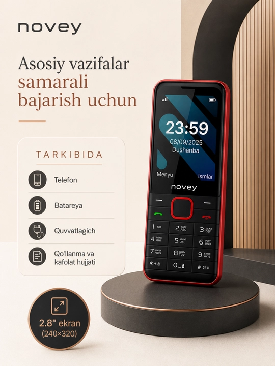 Novey P50 tugmali telefoni, kamera, ikki SIM karta