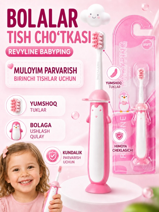 Bolalar tish cho‘tkasi Revyline 0+, yumshoq, yangi tug‘ilgan va kichkintoylar uchun - 