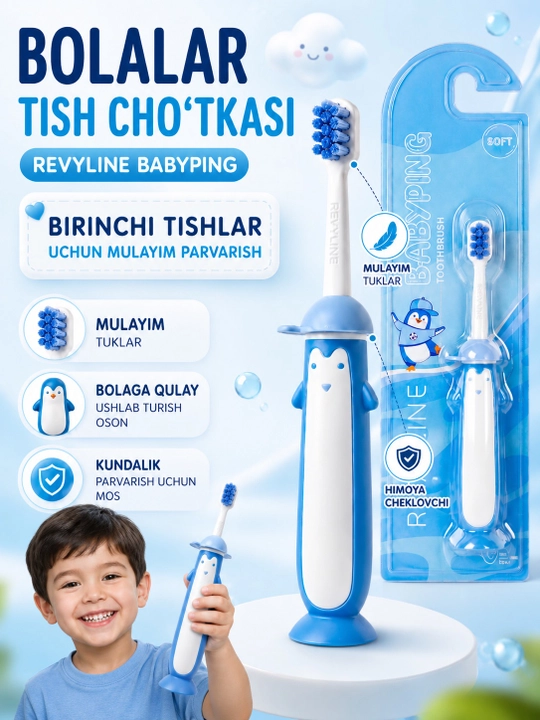 Bolalar tish cho‘tkasi Revyline 0+, yumshoq, yangi tug‘ilgan va kichkintoylar uchun - 