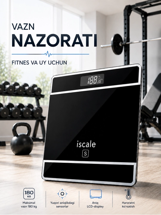 Elektron pol tarozisi, 180 kg gacha bo‘lgan raqamli shisha tarozilar