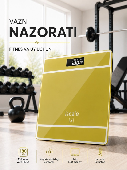 Elektron pol tarozisi, 180 kg gacha bo‘lgan raqamli shisha tarozilar