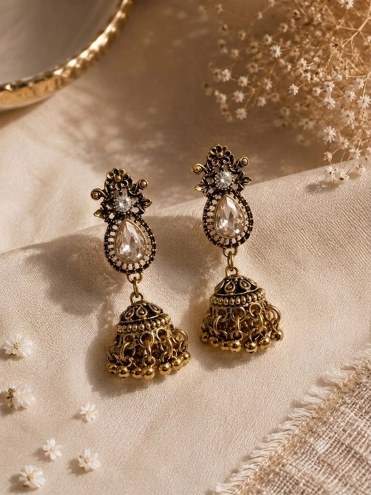 Женские серьги, с камнем в форме капли, восточный стиль