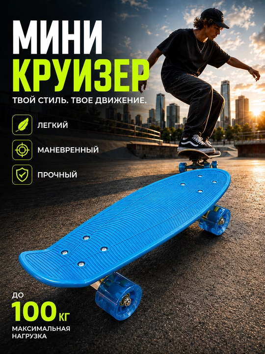 Мини круизер, круизер, пенниборд, пенни борд, пластиковый скейтборд - 