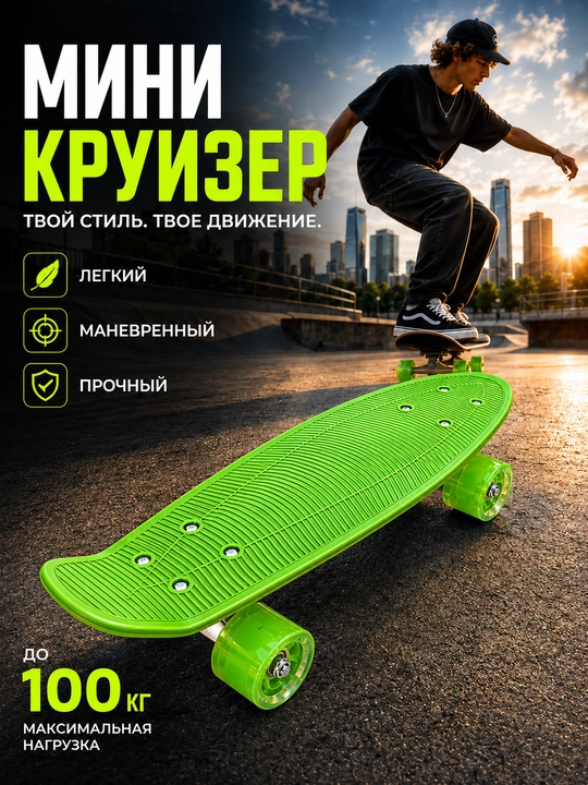 Мини круизер, круизер, пенниборд, пенни борд, пластиковый скейтборд - 