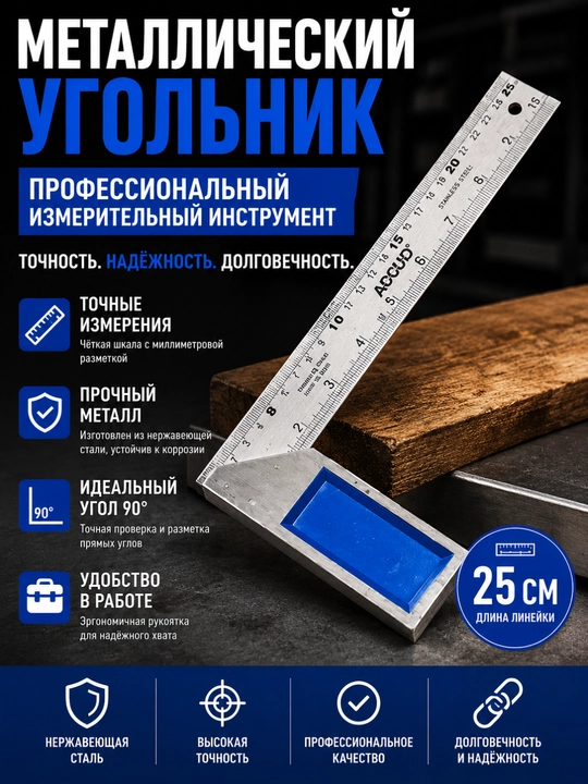 Металлический угольник – профессиональный измерительный инструмент - 