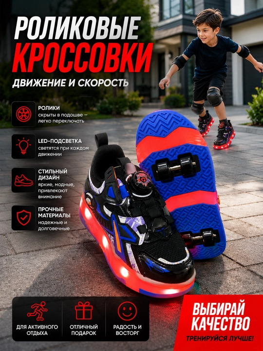Роликовые кроссовки, детские роликовые кроссовки - 