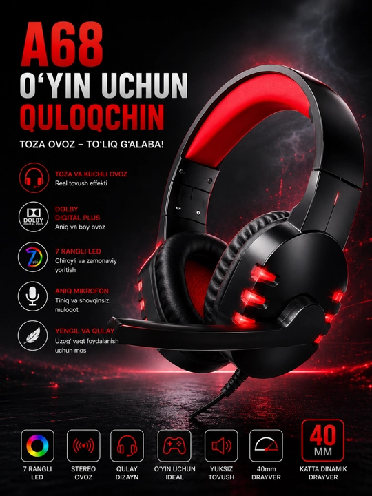 RGB Игровые Наушники - 
