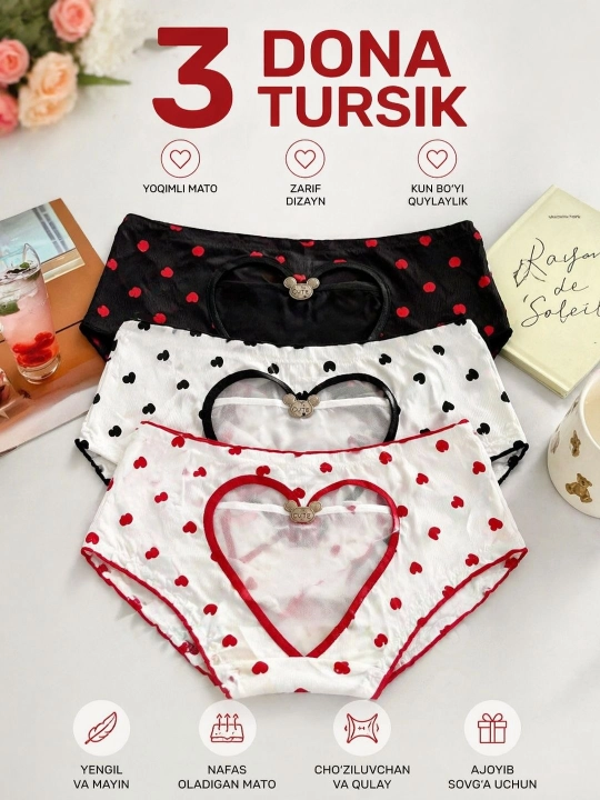 Ayollar tursigi, torli tursik, qizlar uchun trusik, ayollar ichki kiyimi - 