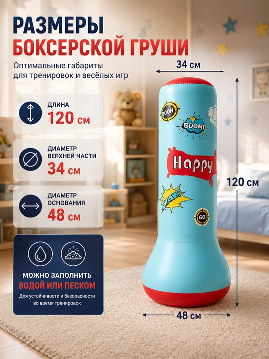 Надувная боксерская груша, детская боксерская груша