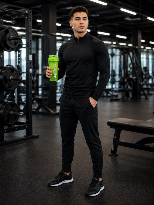 Protein va fitnes ichimliklari uchun sport sheykeri, 600 ml, qopqoqli