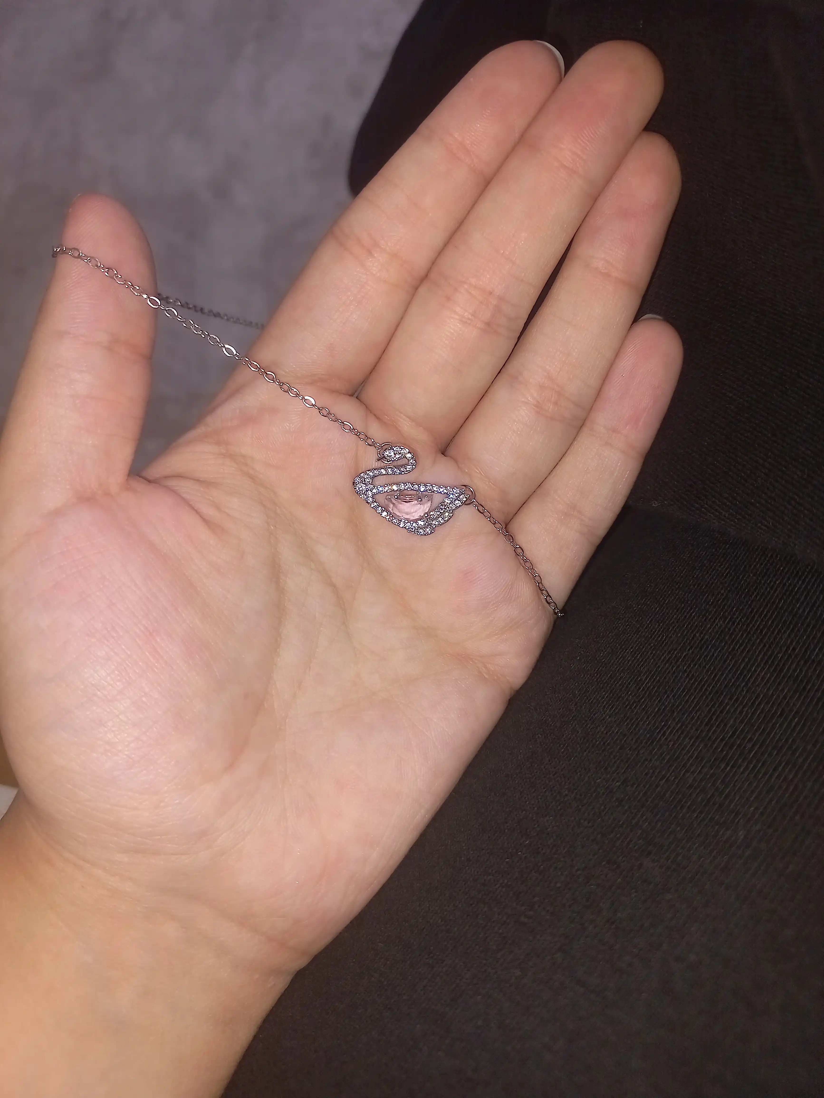Ayollar uchun zanjir, ayollar aksessuarlari, bijuteriyalar, oqqush shaklida SWAROVSKI