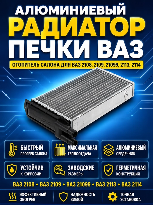 Радиатор печки для 2108-21099, 2113-2115,Радиатор отопителя 2108-2115,Печка 2108-2109