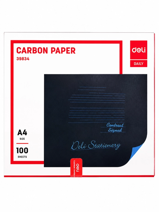 Nusxa ko'chirish qog'ozi, 100 varaq – Deli 39834 Carbon Paper A4 - 
