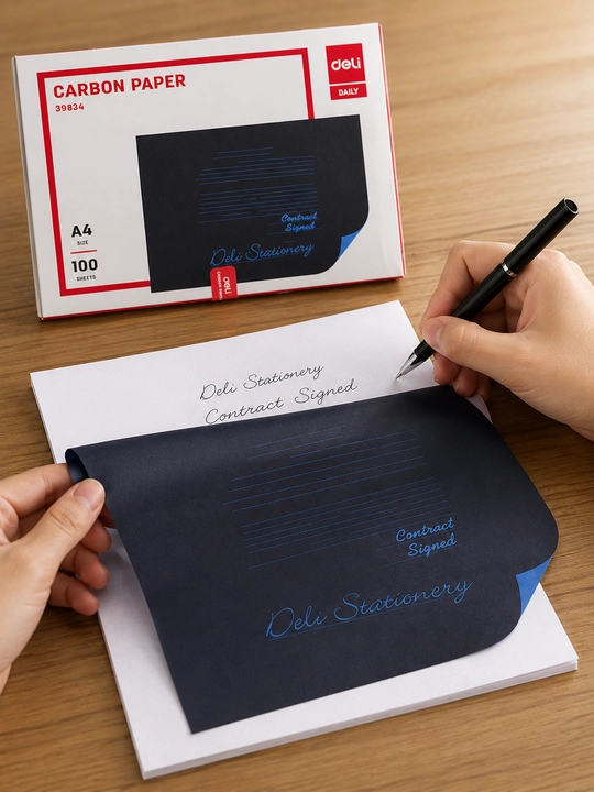 Nusxa ko'chirish qog'ozi, 100 varaq – Deli 39834 Carbon Paper A4