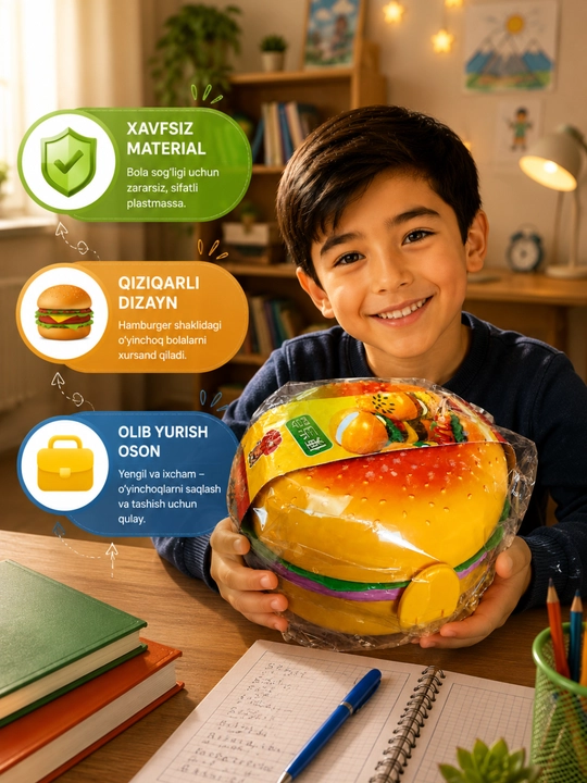Bolalar uchun ovqat idish. Lunch-Box maktab va bog'chaga qulay tanlov ixcham va qulay Box