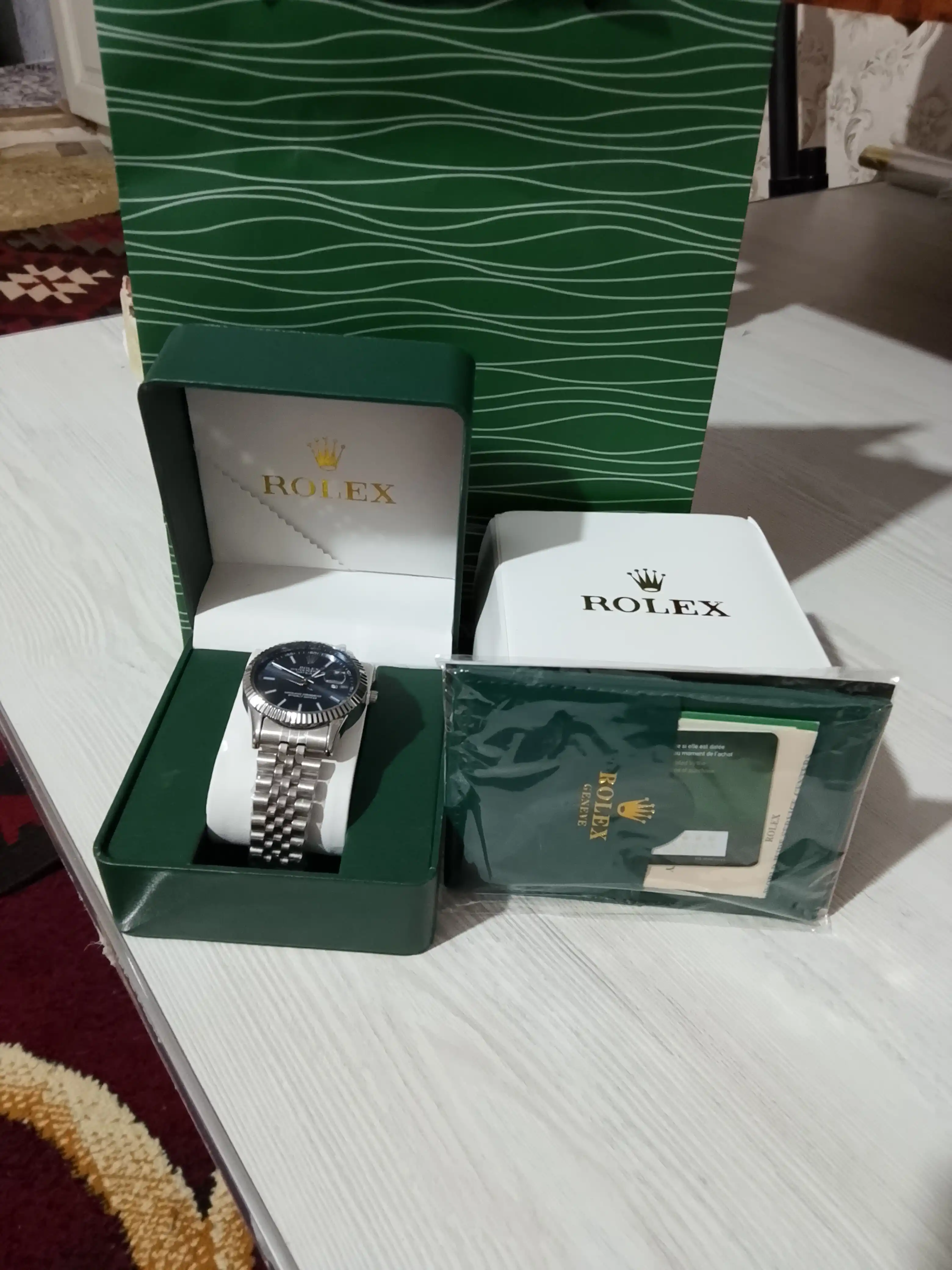 Erkaklar qo'l soati Rolix datejust 42 mm, kvarts mexanizmli, sovg'a to'plami bilan birga
