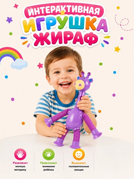 Детская игрушка антистресс “Жираф” — для детей и взрослых - 