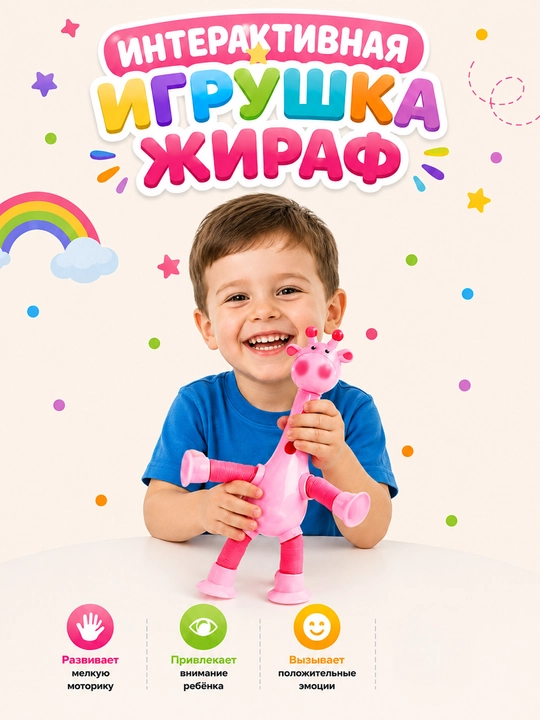 Детская игрушка антистресс “Жираф” — для детей и взрослых - 