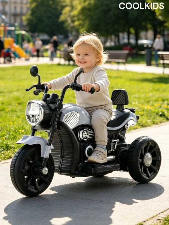 Bolalar uchun 3 g‘ildirakli elektr mototsikl, Bluetooth, musiqa va chiroqlar bilan,6V4.5Ah
