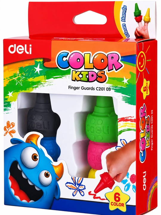 Восковые пальчиковые мелки Deli Color Kids EC20790, 6 цветов - 