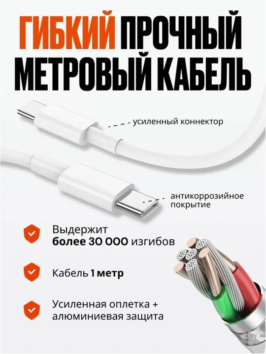 Зарядное устройство Xiaomi 33W Fast Charge с кабелем USB-A – Type-C