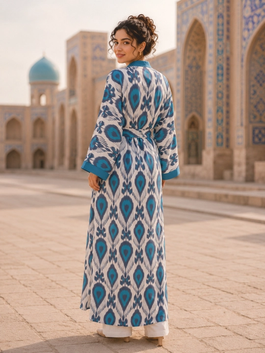 Ayollar uchun abaya, xalat, 2 tasi 1 da, lyon, milliy uslub, oversayz