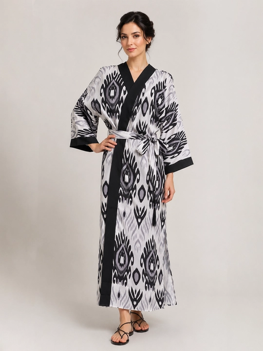 Ayollar uchun abaya, xalat, 2 tasi 1 da, lyon, milliy uslub, oversayz
