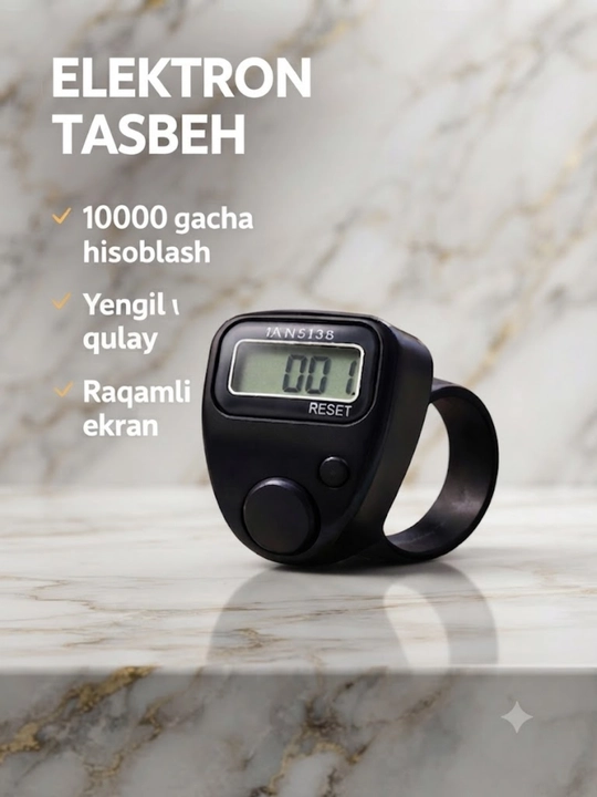 Elektron tasbeh, tasbeh - soat, yoritgichli