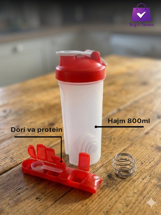 Sport sheykeri, 800 ml suv idishi sheyker sport uchun idish