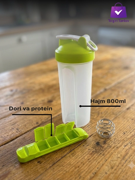 Sport sheykeri, 800 ml suv idishi sheyker sport uchun idish