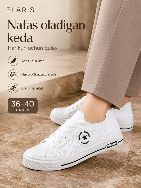 Женские кеды, весна, лето, осень, размеры 35-40
