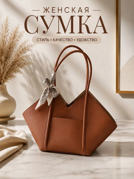 Женская стильная сумка на плечо - 