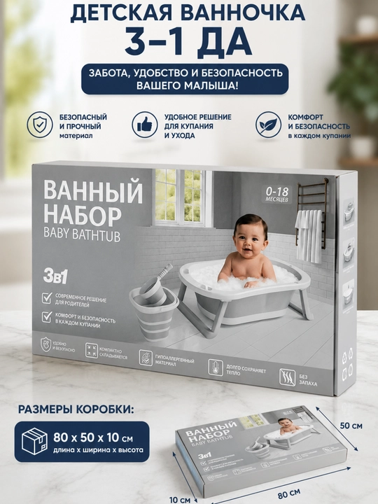 Детская ванночка, 4 в 1, 3 в 1