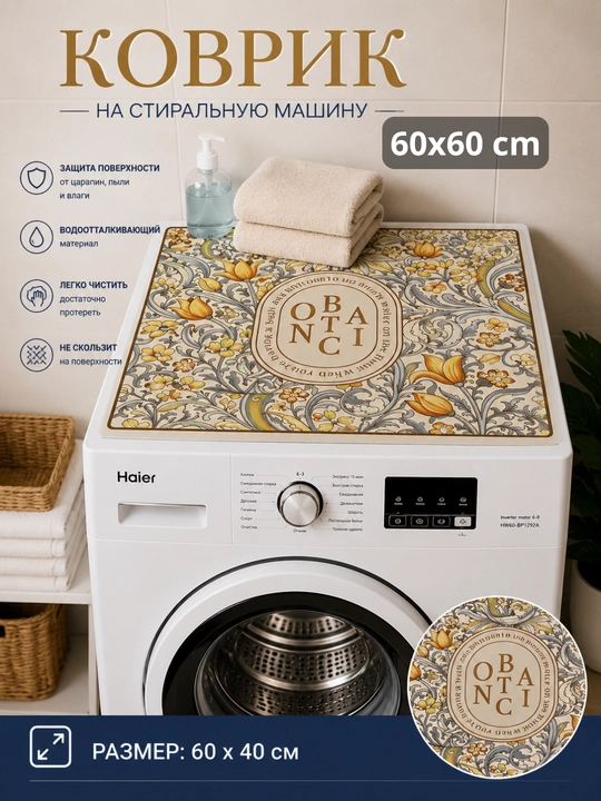 Нескользящие, быстросохнущие ,влагопоглощающие коврики для стиральной машины - 