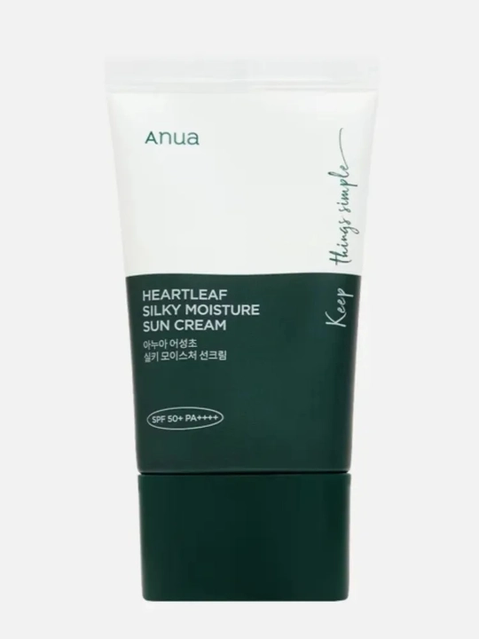 Солнцезащитный крем Anua Heartleaf Silky Moisture Sun Cream SPF 50+ PA++++, 50 мл - 