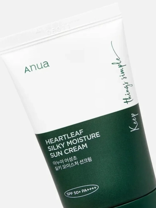 Солнцезащитный крем Anua Heartleaf Silky Moisture Sun Cream SPF 50+ PA++++, 50 мл