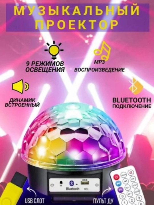 Детский ночник проектор, звездное небо Master Dream, шар вращающийся